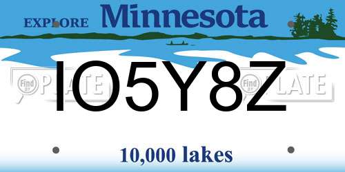 IO5Y8Z Minnesota License Plate