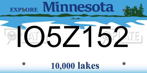 IO5Z152 Minnesota License Plate