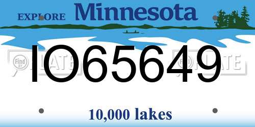IO65649 Minnesota License Plate
