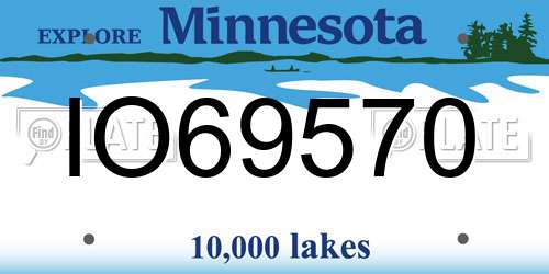 IO69570 Minnesota License Plate