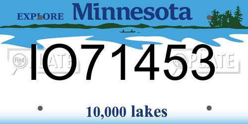 IO71453 Minnesota License Plate