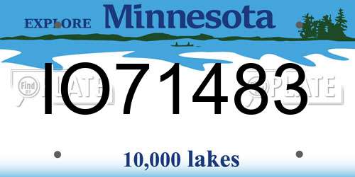 IO71483 Minnesota License Plate