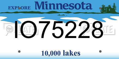 IO75228 Minnesota License Plate