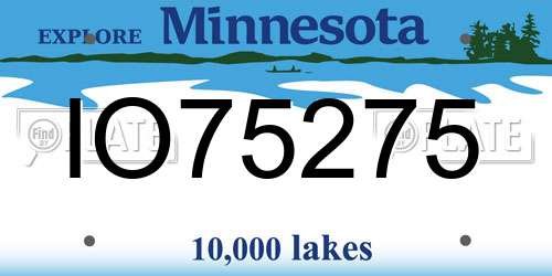 IO75275 Minnesota License Plate