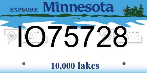IO75728 Minnesota License Plate