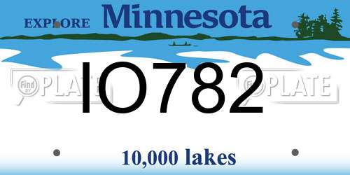 IO782 Minnesota License Plate