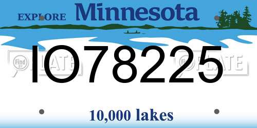 IO78225 Minnesota License Plate