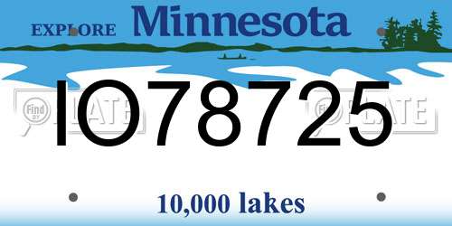 IO78725 Minnesota License Plate