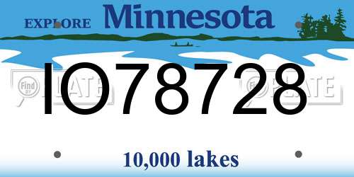IO78728 Minnesota License Plate