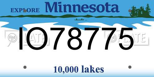 IO78775 Minnesota License Plate