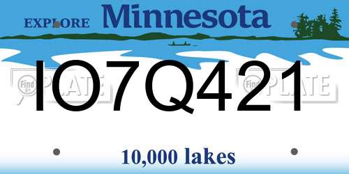 IO7Q421 Minnesota License Plate