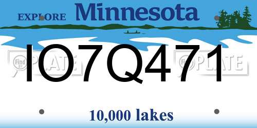 IO7Q471 Minnesota License Plate