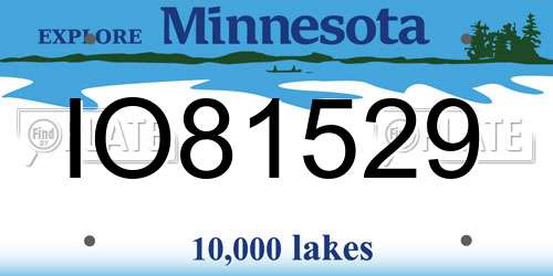 IO81529 Minnesota License Plate
