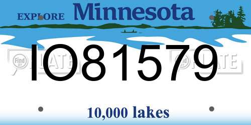 IO81579 Minnesota License Plate
