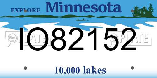IO82152 Minnesota License Plate