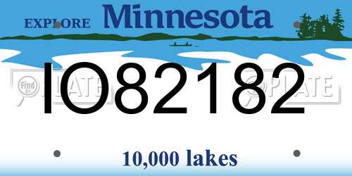 IO82182 Minnesota License Plate