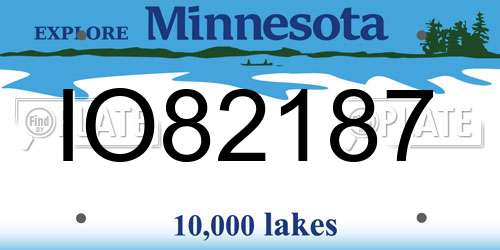 IO82187 Minnesota License Plate