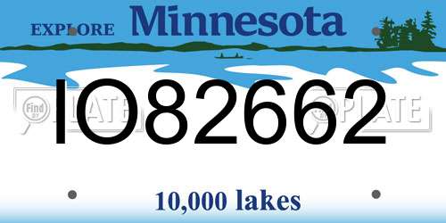 IO82662 Minnesota License Plate