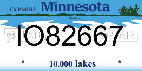 IO82667 Minnesota License Plate