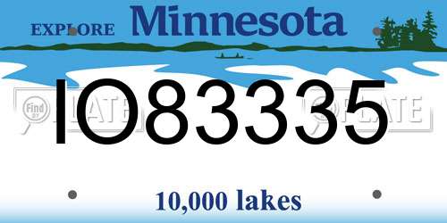 IO83335 Minnesota License Plate