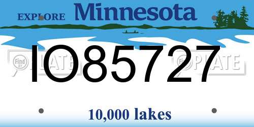 IO85727 Minnesota License Plate