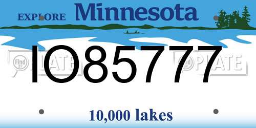 IO85777 Minnesota License Plate