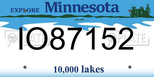 IO87152 Minnesota License Plate
