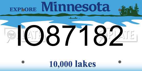 IO87182 Minnesota License Plate