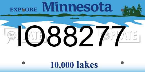 IO88277 Minnesota License Plate