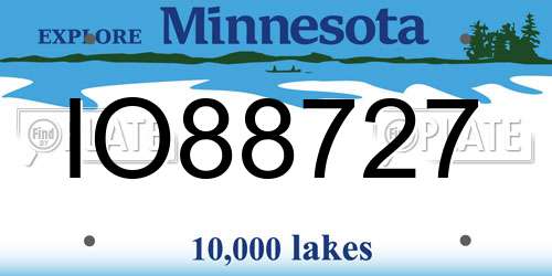 IO88727 Minnesota License Plate