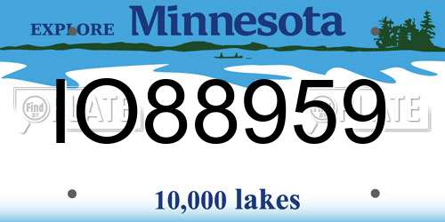 IO88959 Minnesota License Plate