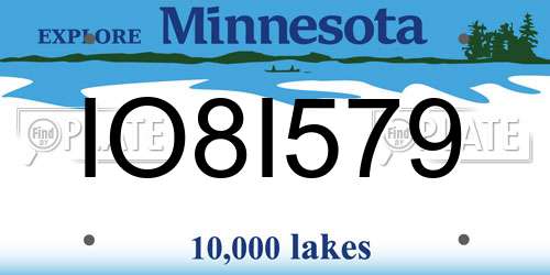 IO8I579 Minnesota License Plate