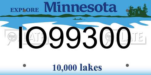IO99300 Minnesota License Plate