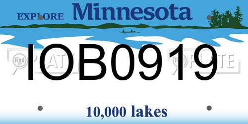 IOB0919 Minnesota License Plate