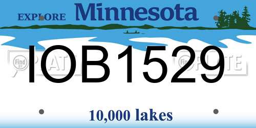 IOB1529 Minnesota License Plate