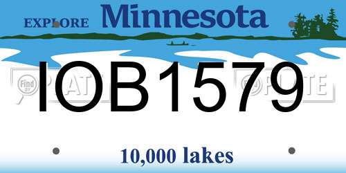 IOB1579 Minnesota License Plate