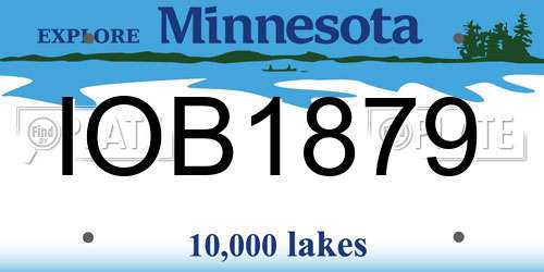 IOB1879 Minnesota License Plate
