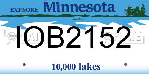 IOB2152 Minnesota License Plate