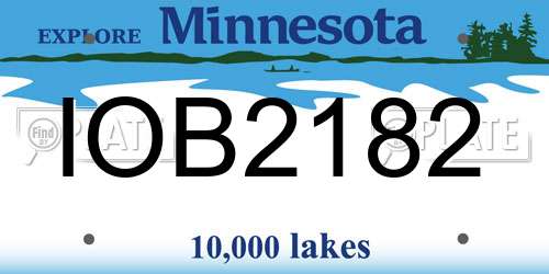 IOB2182 Minnesota License Plate