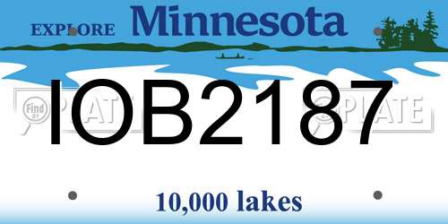 IOB2187 Minnesota License Plate