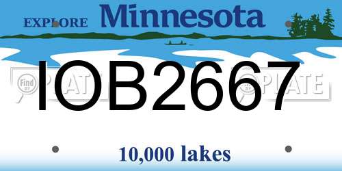 IOB2667 Minnesota License Plate