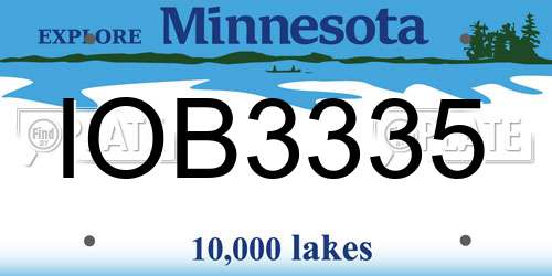 IOB3335 Minnesota License Plate
