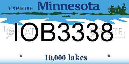 IOB3338 Minnesota License Plate