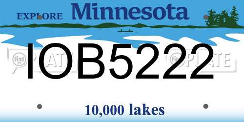 IOB5222 Minnesota License Plate