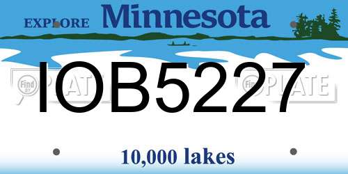 IOB5227 Minnesota License Plate