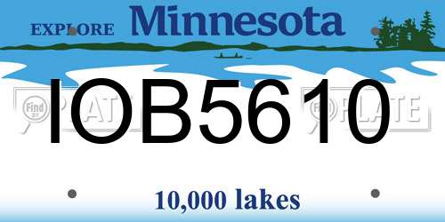 IOB5610 Minnesota License Plate
