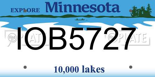 IOB5727 Minnesota License Plate