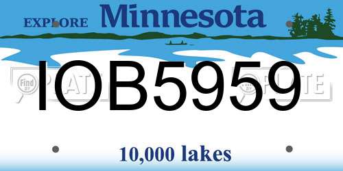 IOB5959 Minnesota License Plate