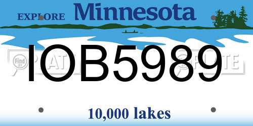 IOB5989 Minnesota License Plate