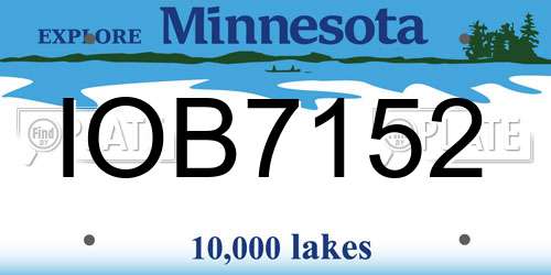 IOB7152 Minnesota License Plate